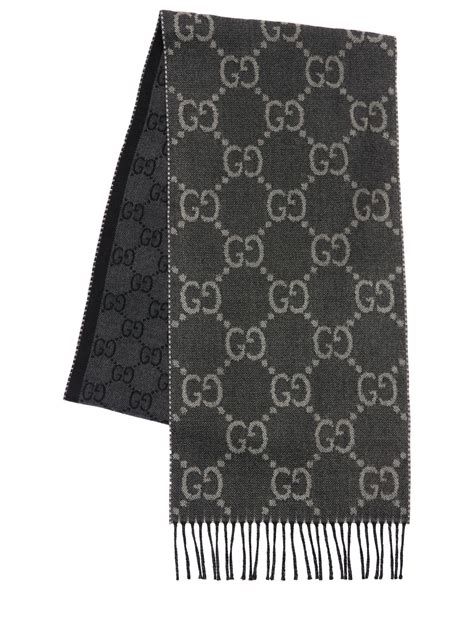 black Gucci scarf with trim